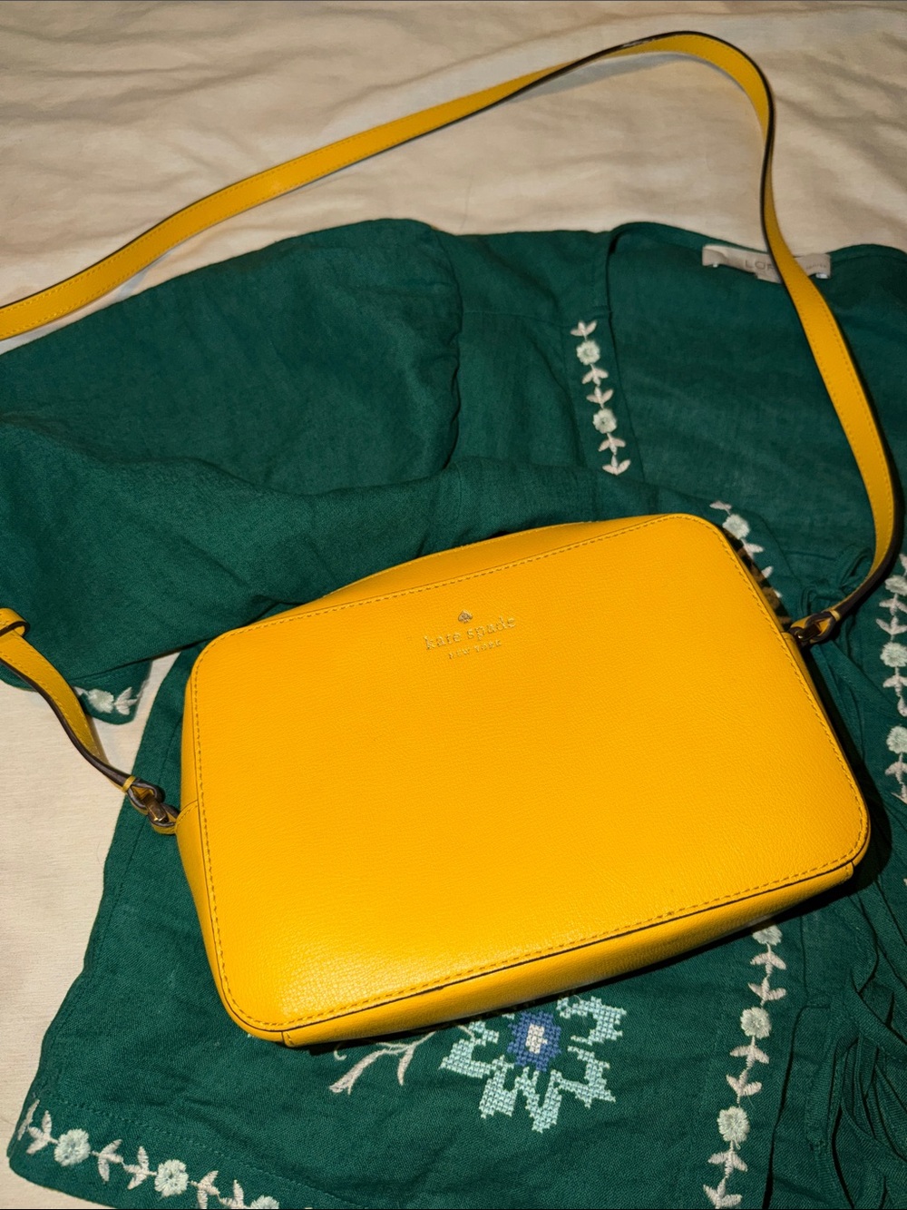 Kate Spade Vibrant Harper Sunflower Field Yellow Crossbody Bag - Picture 4 of 8